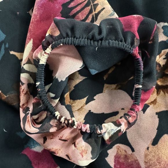 Thalia & Sodi Floral Neck Gold Link Long Sleeve Blouse Women's XL - Picture 12 of 16